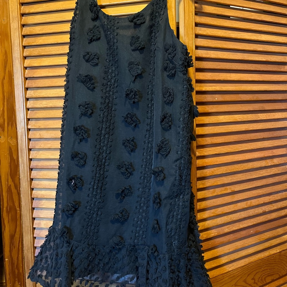 Spaghetti strap black Swiss dot dress